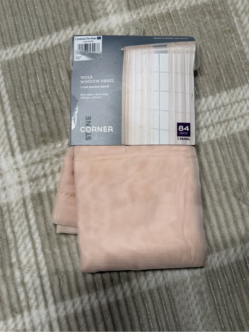 Stone Corner Blush Pink Voile Window Panel